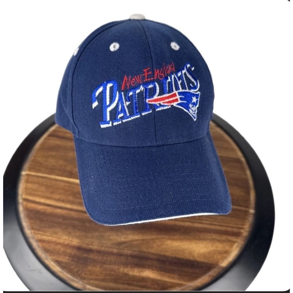 NFL New England Patriots Hat Mens OSFA Navy Blue Wool Blend Baseball Cap VTG